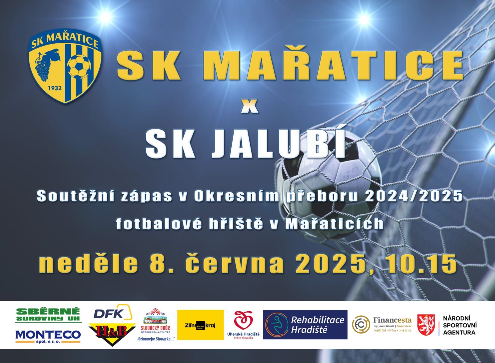 Soutěžní zápas v neděli 8.června 2025